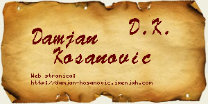 Damjan Kosanović vizit kartica